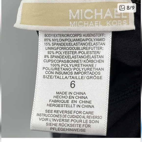 Michael Kors Lace Up Sexy Deep V Olive Green Swimsuit, Size 6 - Picture 7 of 7